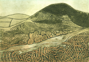   Sketchbook study of Moel Arthur in the Clwydian Range.